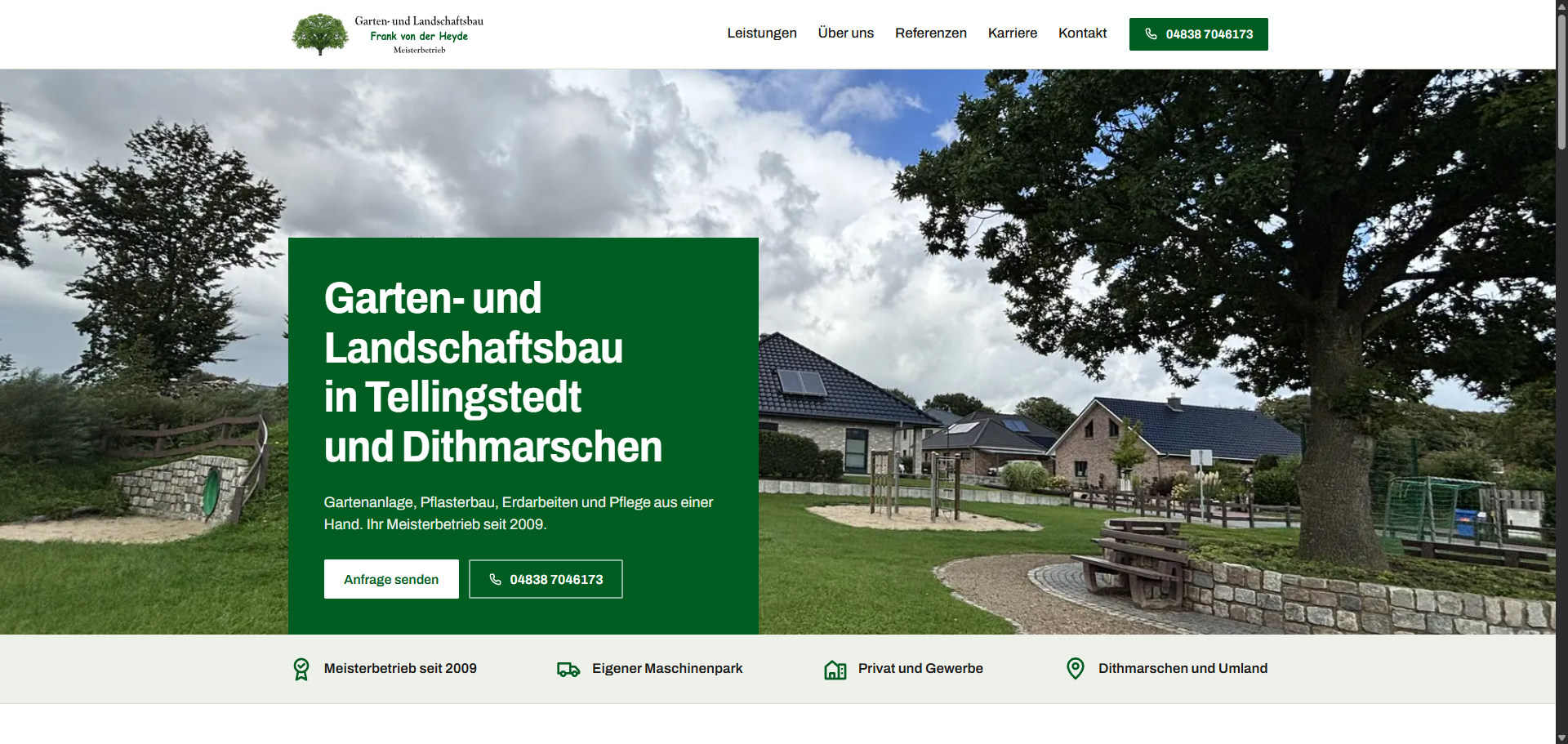 Garten- und Landschaftsbau Frank von der Heyde Screenshot